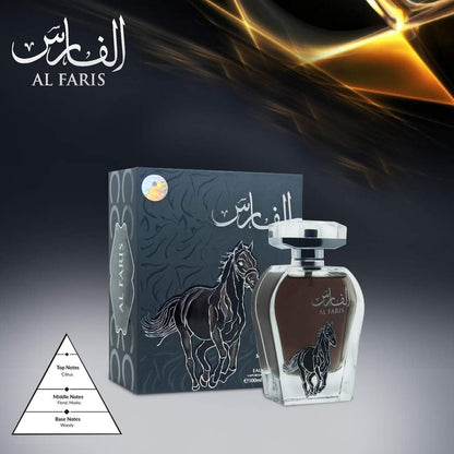 MY PERFUMES Al Faris 100ml | Eau de Arabian Parfum | Beautifully Scented Musk | Spice & Floral Aroma (for Men and Women) (Unisex)