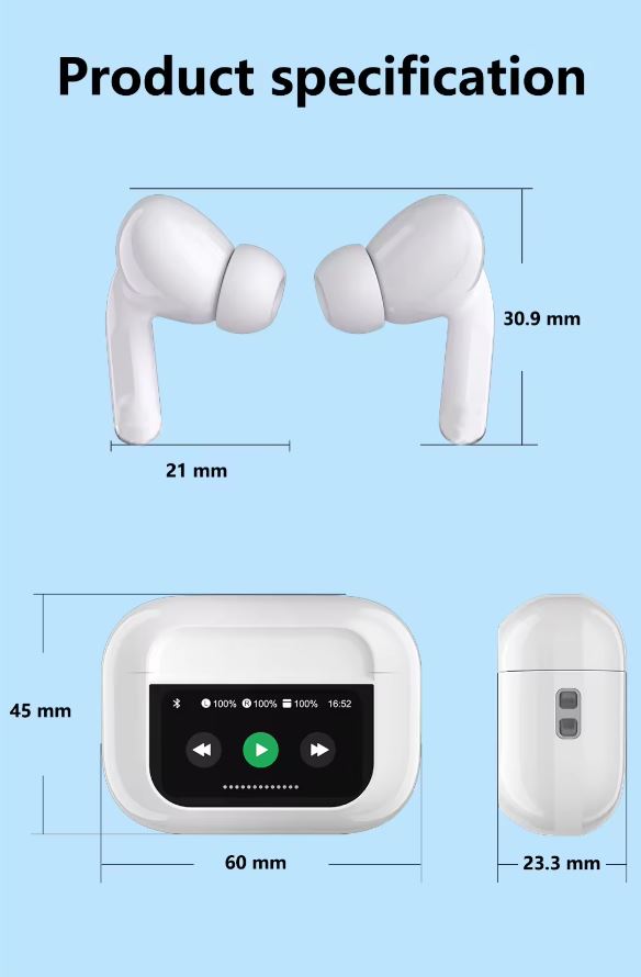 Wireless LED Display Earbuds